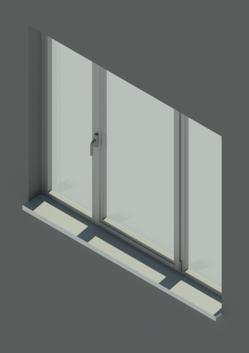 СИАЛ КП45 Одностворчатое окно с двумя глухими частями