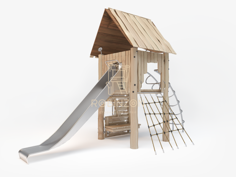 Игровой комплекс с горкой "Заброшенный дом"