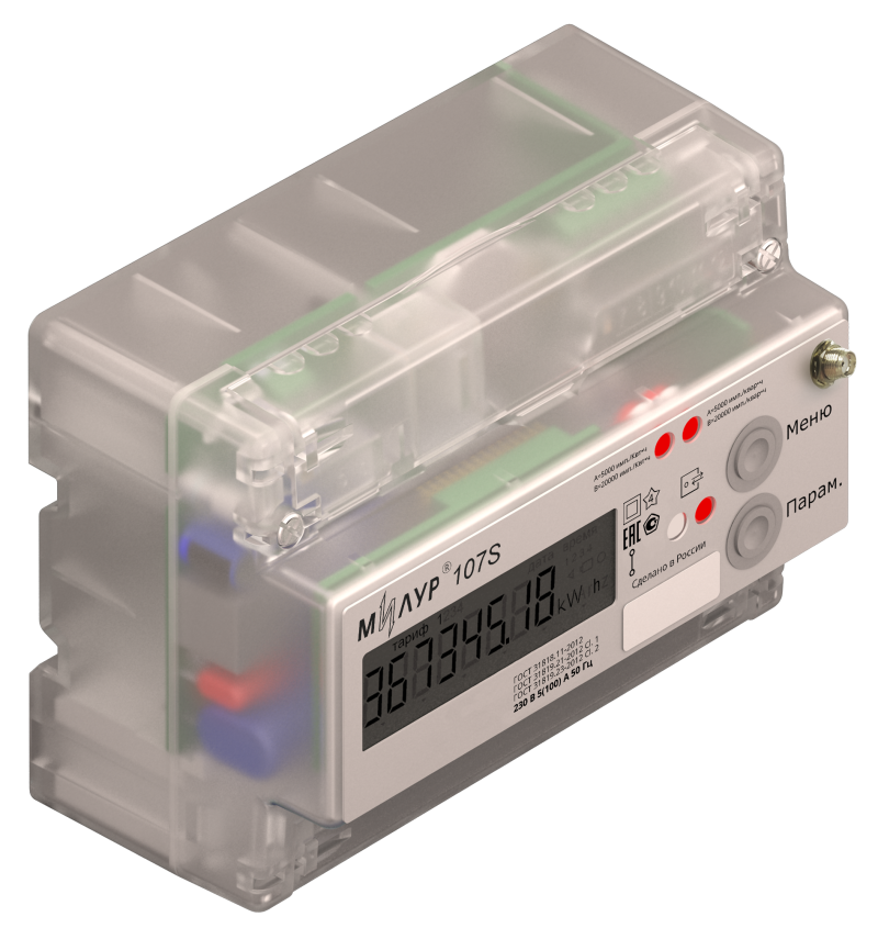 Однофазный счетчик Милур 107S.22-PRZ-1L-DT