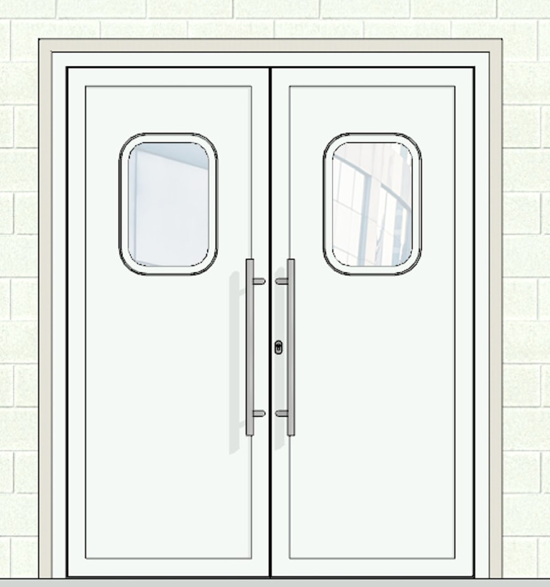 Дверь противопожарная маятниковая ДПММ-Огнедекор-02/60, окно