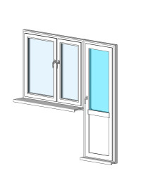 Балконный блок с двухстворчатым окном слева IVAPER 62