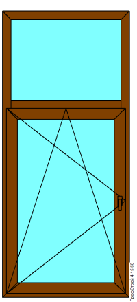 Окно двухстворчатое с горизонтальным импостом v68
