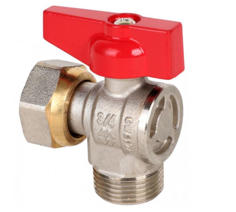 Кран шаровый угловой с накидной гайкой MVI BV.533, вн-нар