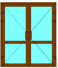 Дверь внутр. открывания двустворчатая (створка по П) v60