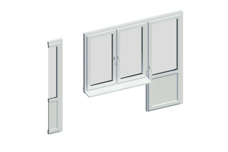 Балк. блок с 2-ств. окном слева BRUSBOX 70-6