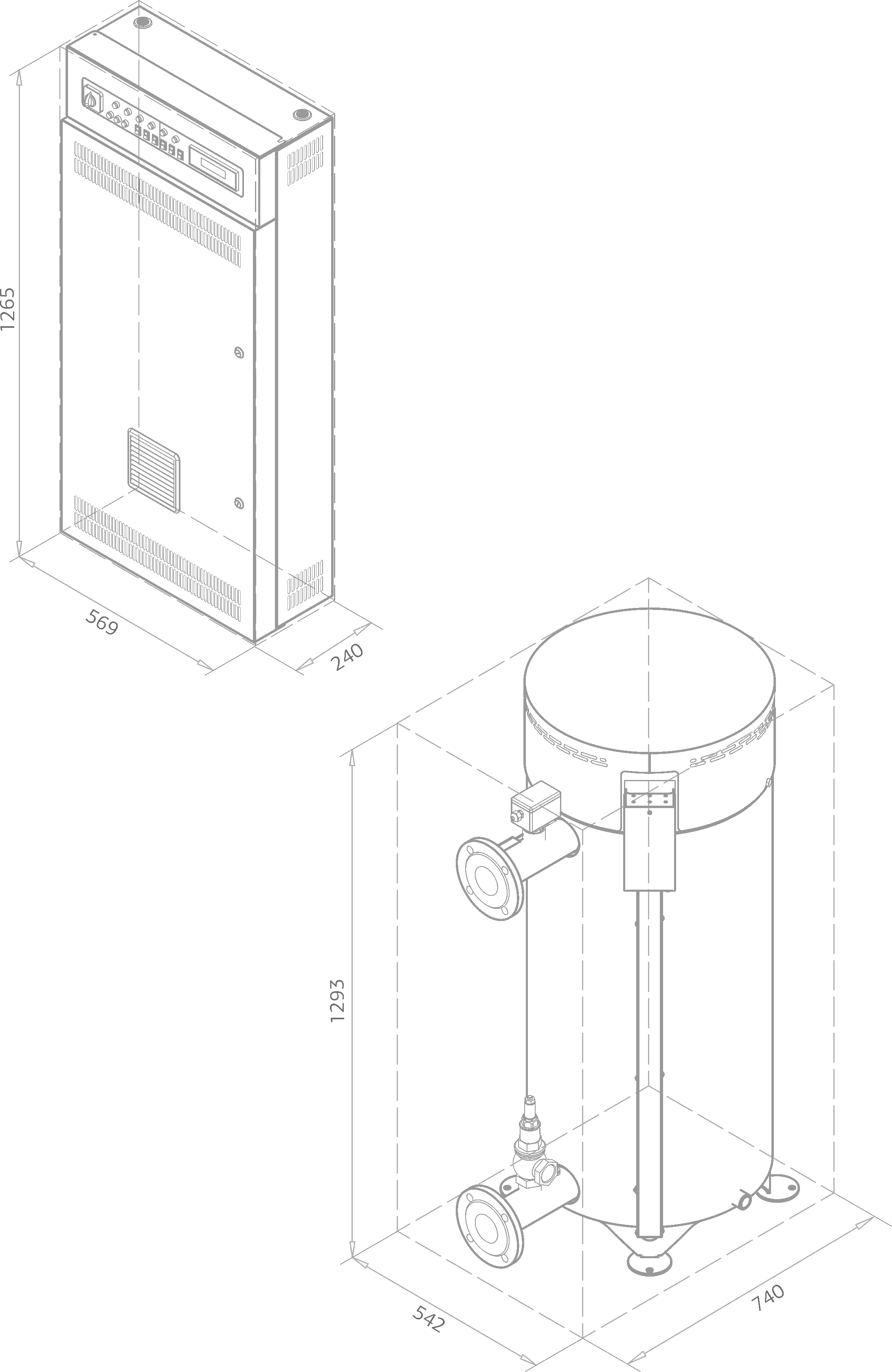 BIM-модель: Электрический отопительный котёл «Невский» класс промышленный  КЭН-П-14 (275-300 кВт) с контроллером КН-3 скачать бесплатно