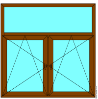 Окно трехстворчатое (створки снизу) v68