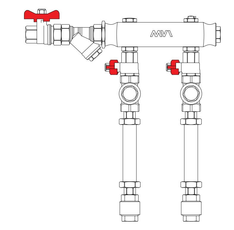 Узел коллекторный ХВСГВС тип MW2 2L