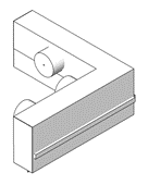 Угловой элемент щелевого диффузора плоский Модель T