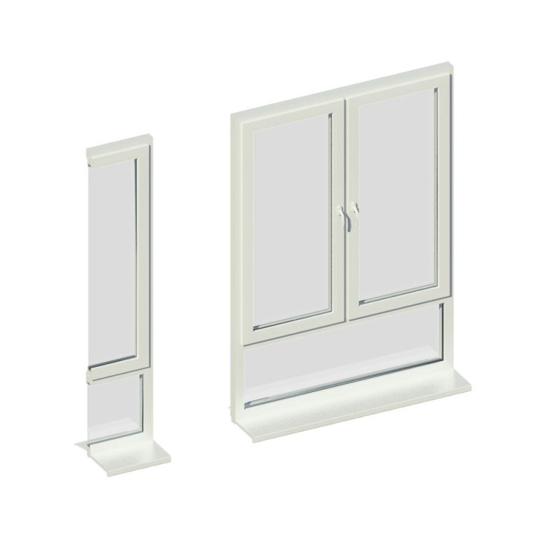 Окно 2-ств. комбинир., с нижн. светом, KBE_Gut