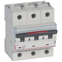 Автоматический выключатель DX³ - 36 кА - С - 3П - 230/400 В~ - 10 А - 4,5 модуля