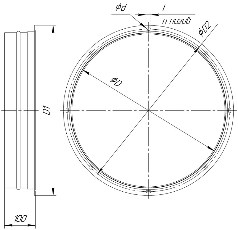Ниппельный патрубок VR-KP для вытяжного вентилятора