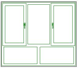 Окно трехстворчатое с 2 фр.снизу