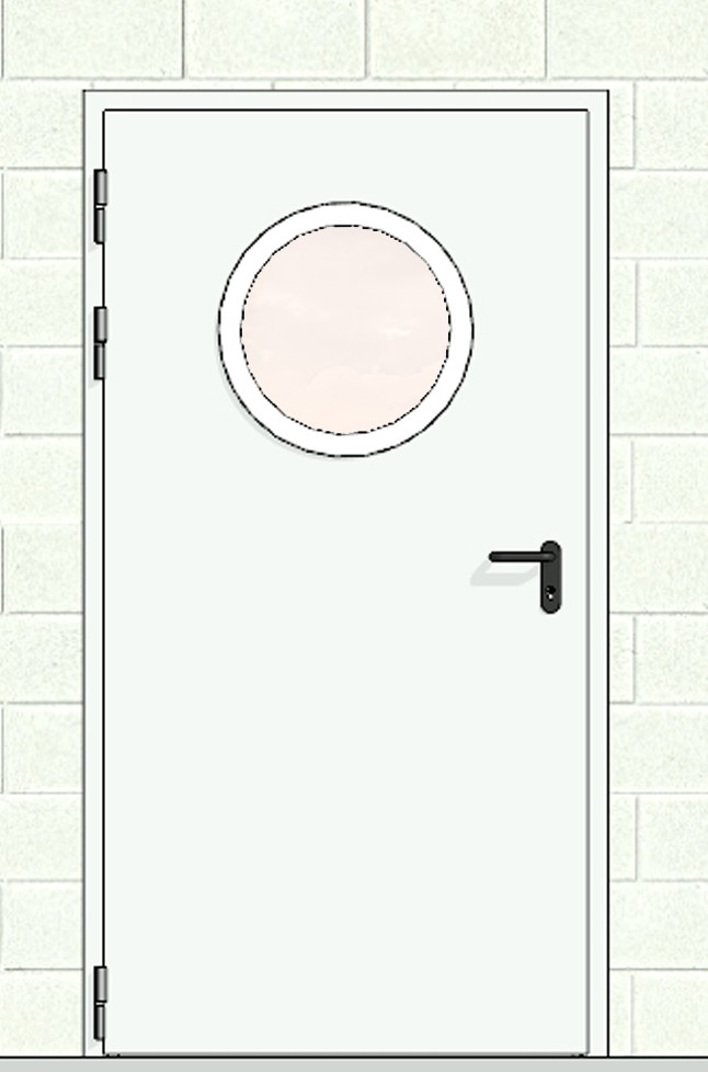 Дверь противопожарная ДПМО-Огнедекор-01/60, иллюминатор