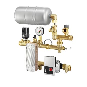 Насосно-смесительный узел с теплообменником и насосом