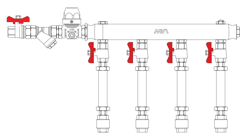Узел коллекторный ХВСГВС тип MW1 4L