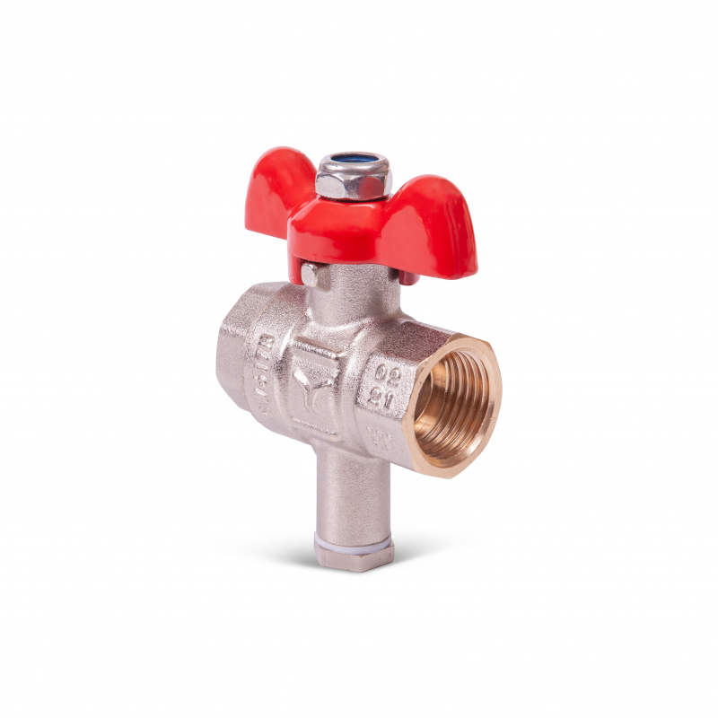 Кран шар полнопрох для подкл датч темп, бабочк, В-В FWB73