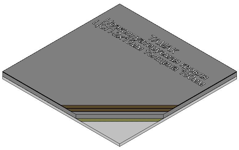 Неэксплуатируемая кровля 180мм с ЦСП-2х10мм