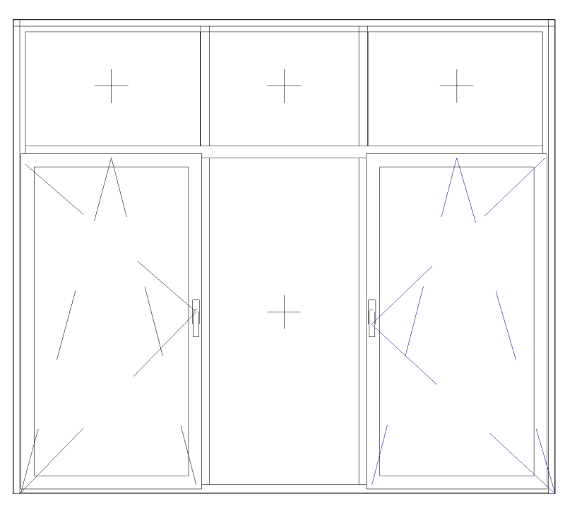 СИАЛ КП40 Двухстворчатое окно с надстворочной глухой частью