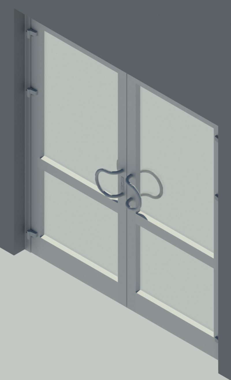 СИАЛ КП45 Двухстворчатая штульповая дверь с отк. внутрь