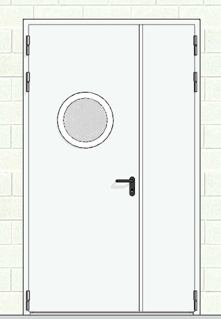 Дверь противопожарная ДПМО-Огнедекор-02/60, иллюминатор